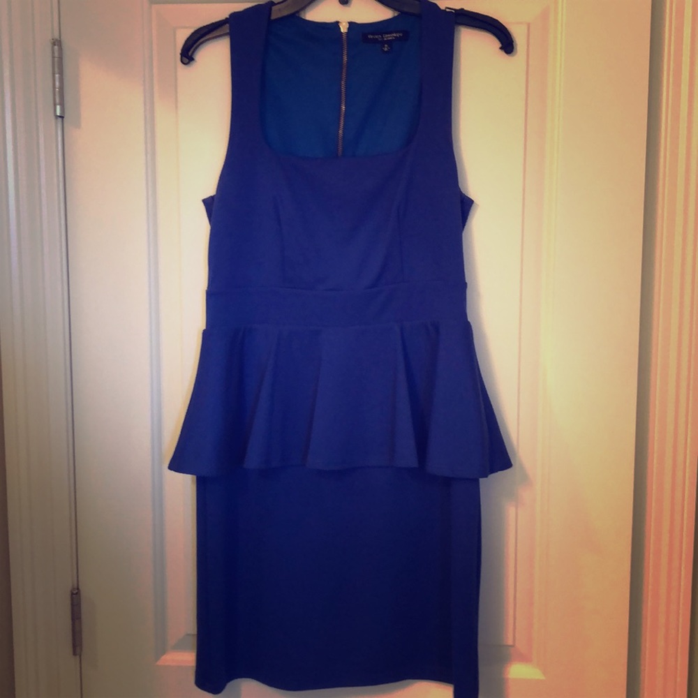 Royal blue peplum dress